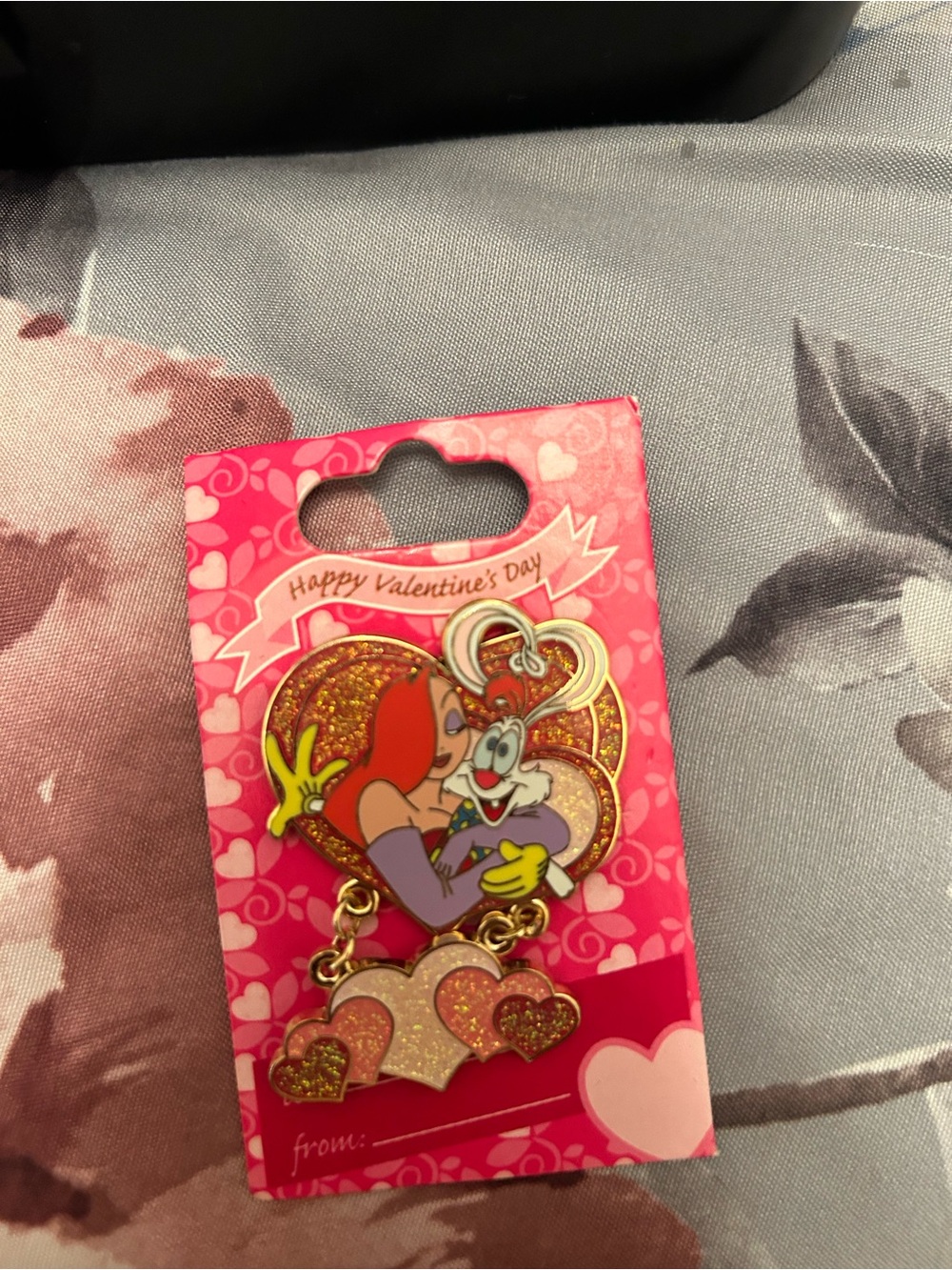 Jessica rabbit Valentine's Day Glitter Heart Pin
